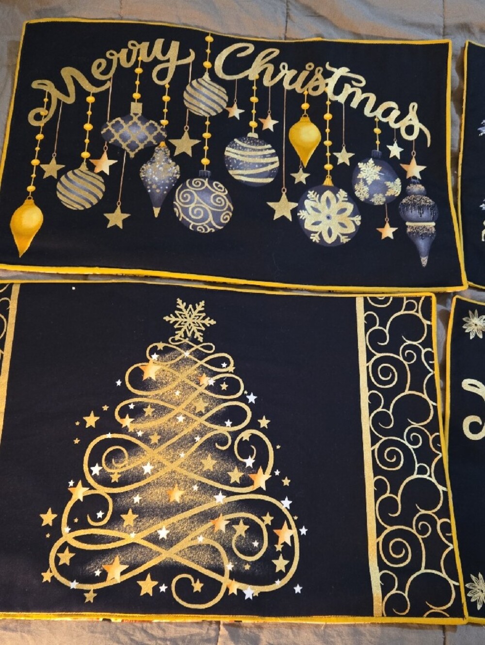 Handmade Reversible Placemats For Fall And Christmas - Set Of 6 - Picture 5 of 10